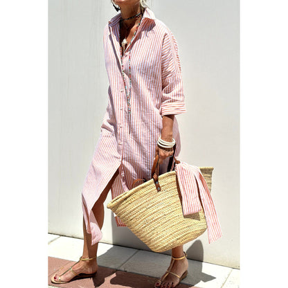 Isabella – Striped Shirt Dress