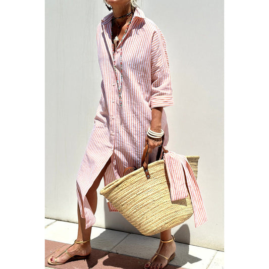 Isabella – Striped Shirt Dress