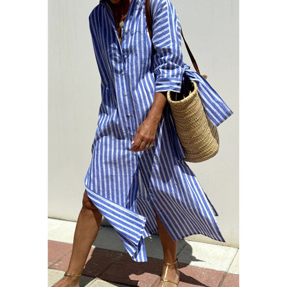 Isabella – Striped Shirt Dress