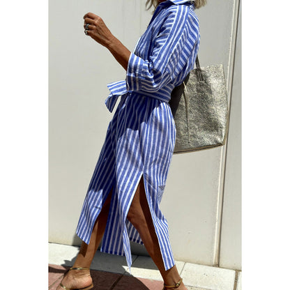 Isabella – Striped Shirt Dress