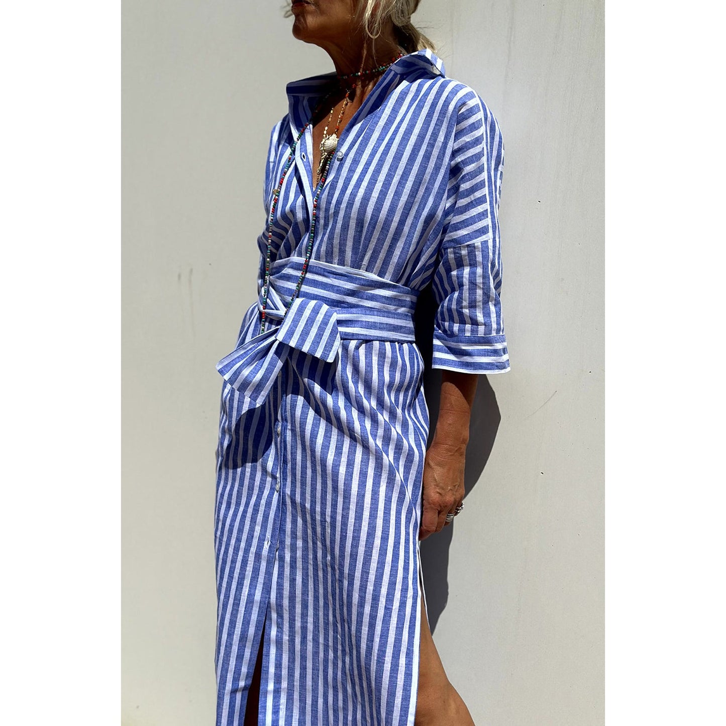 Isabella – Striped Shirt Dress
