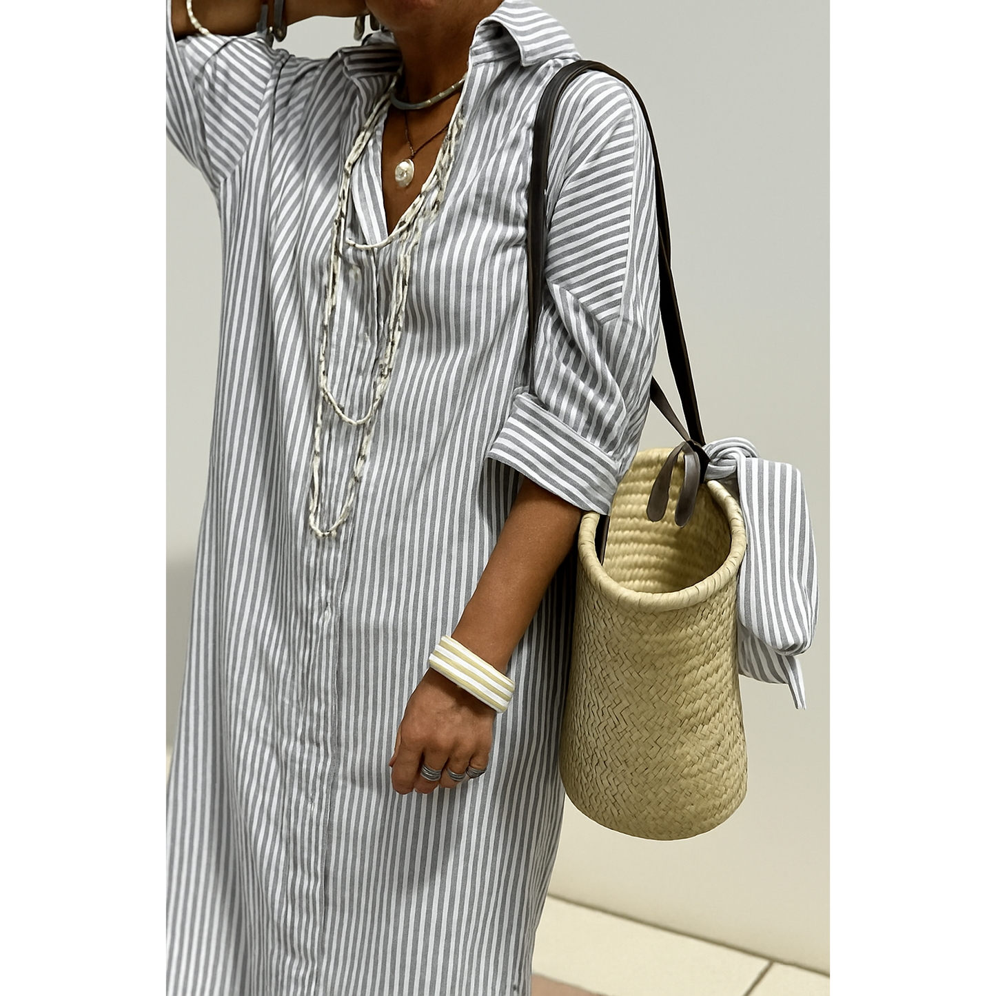 Isabella – Striped Shirt Dress