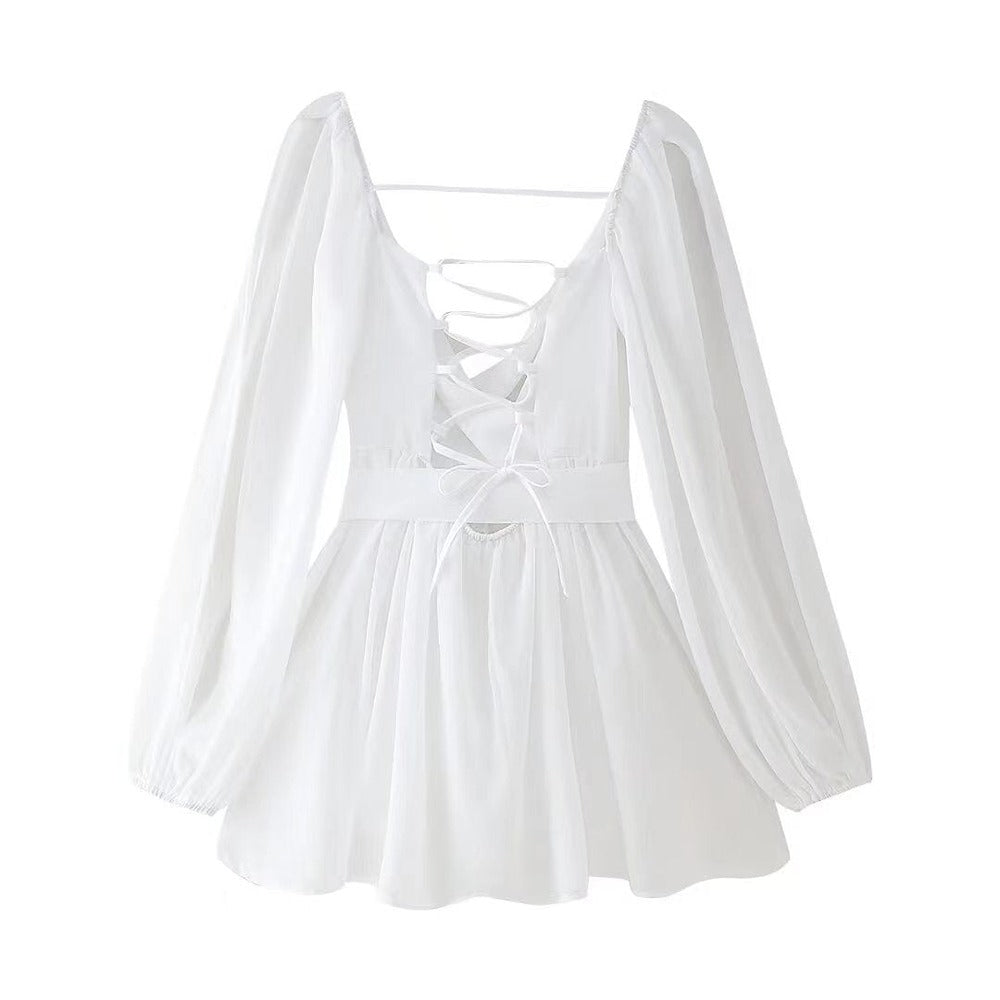 Olivia – Flowing Dress with Veiled Sleeves