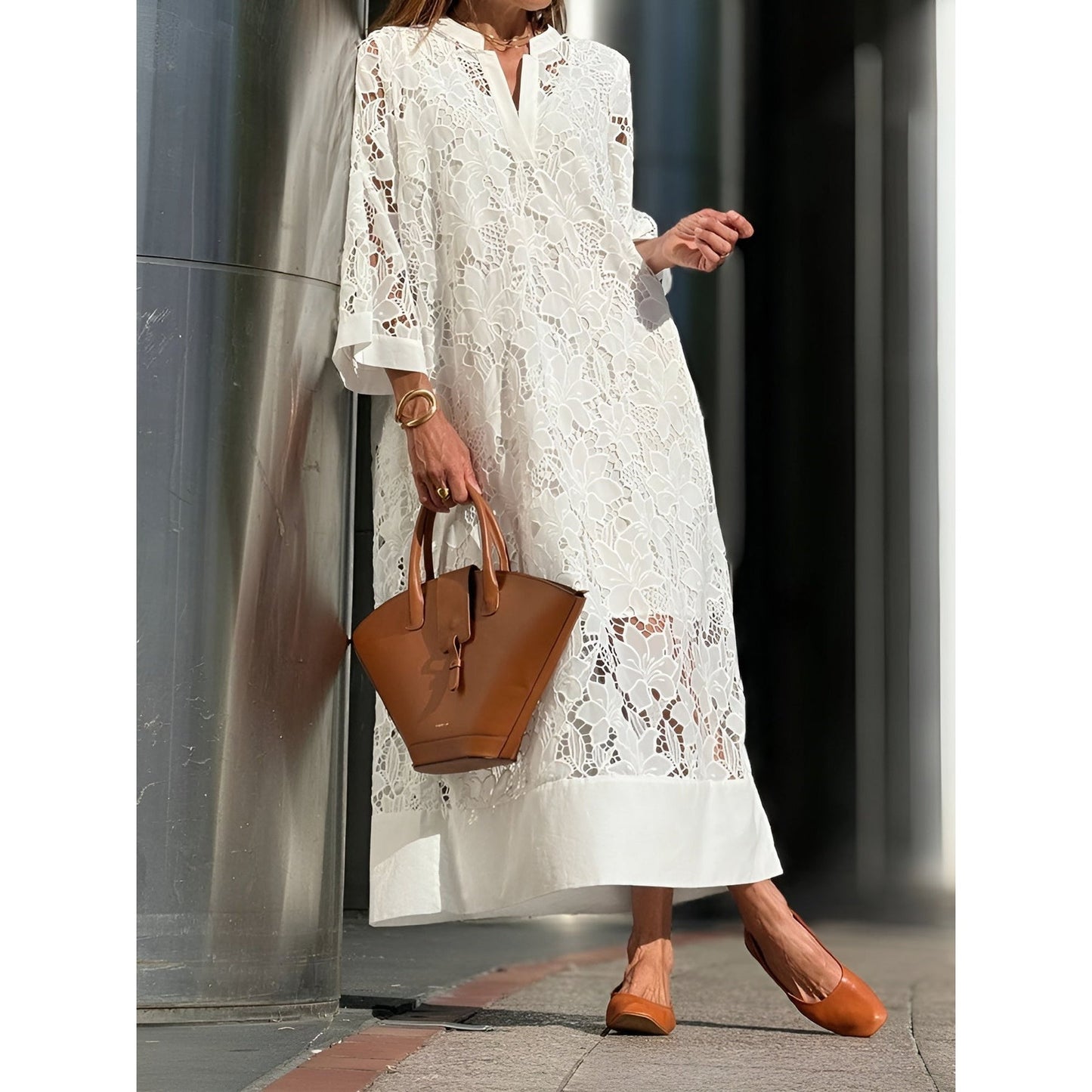 Sofia – Elegant White Lace Dress