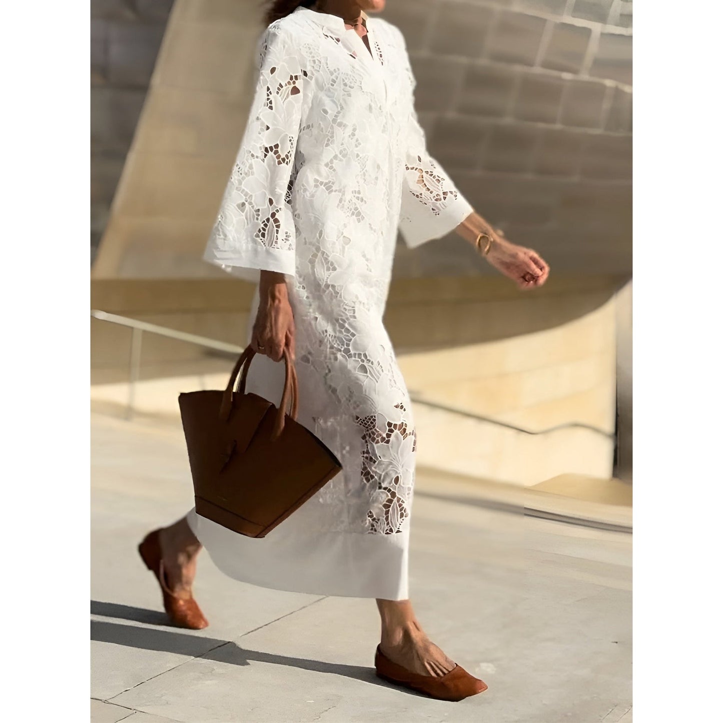 Sofia – Elegant White Lace Dress
