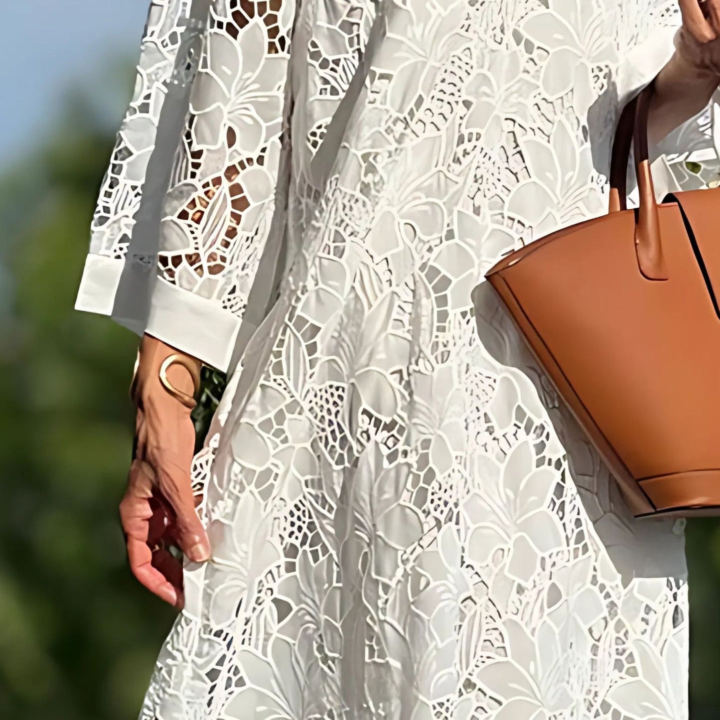 Sofia – Elegant White Lace Dress