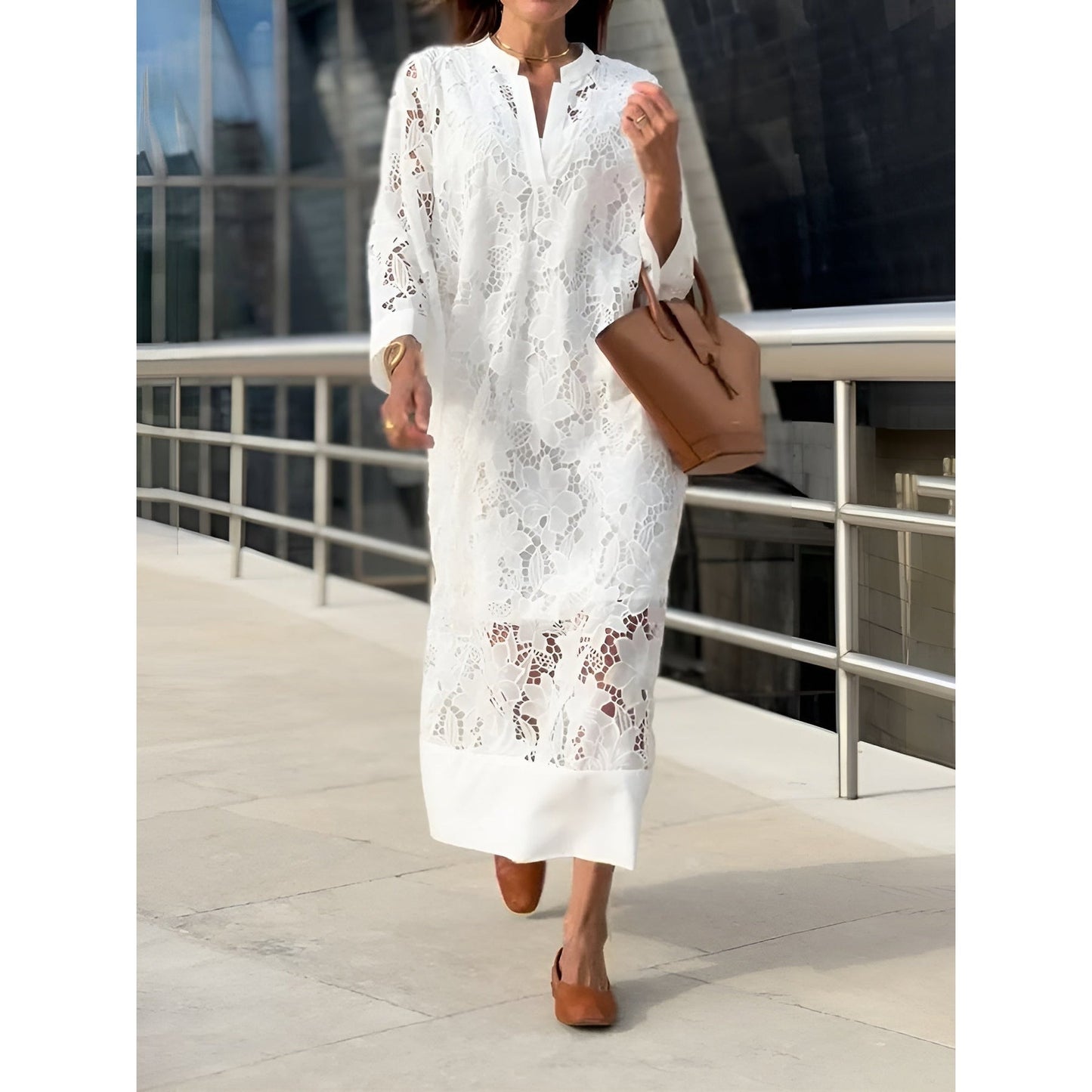 Sofia – Elegant White Lace Dress