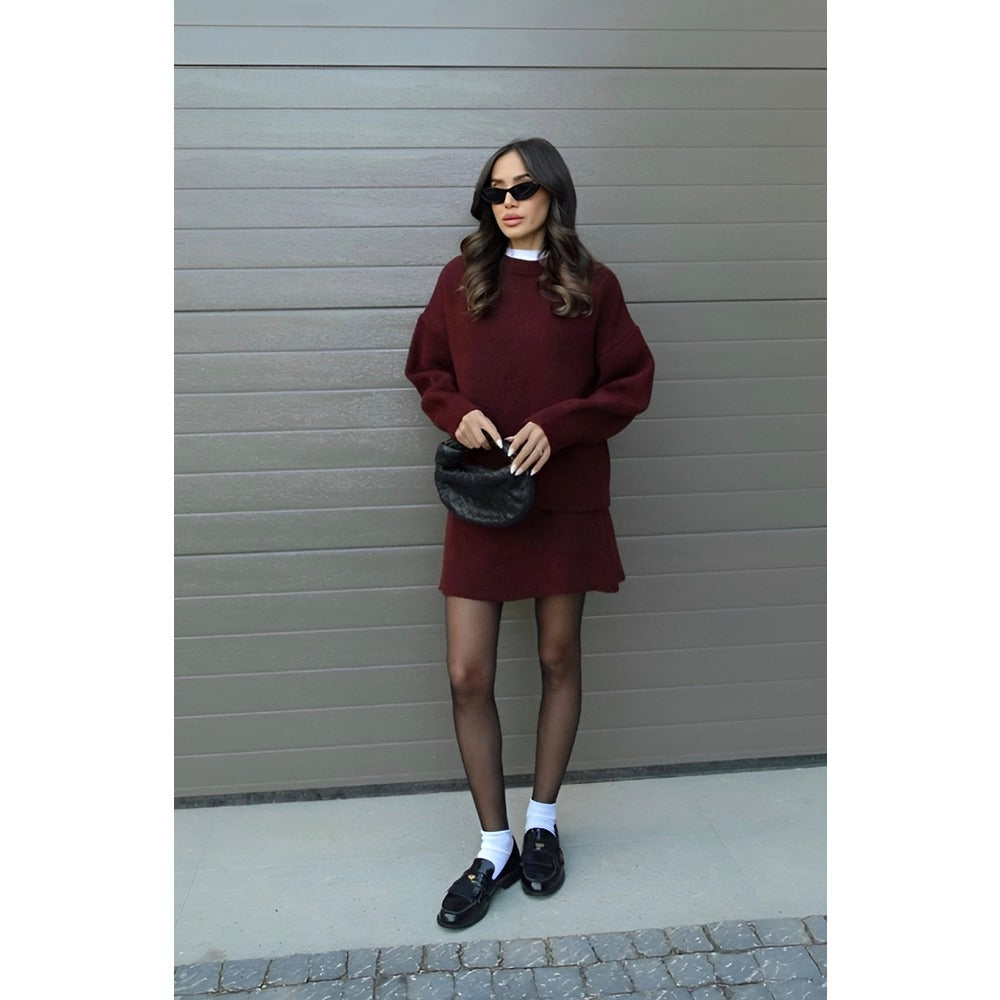 Zoe Knit Set – Oversized Sweater & Mini Skirt