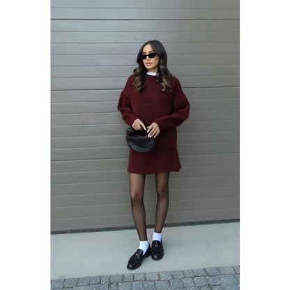 Zoe Knit Set – Oversized Sweater & Mini Skirt