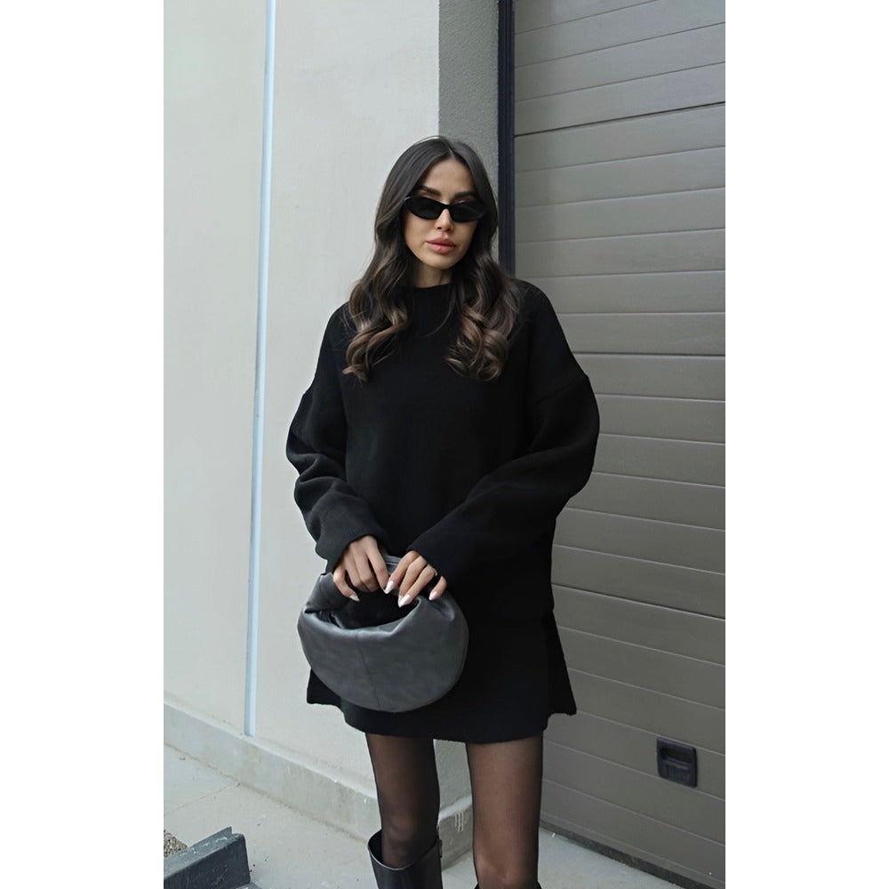 Zoe Knit Set – Oversized Sweater & Mini Skirt