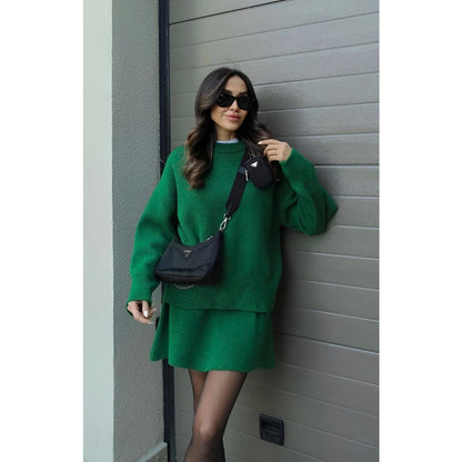 Zoe Knit Set – Oversized Sweater & Mini Skirt
