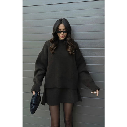 Zoe Knit Set – Oversized Sweater & Mini Skirt