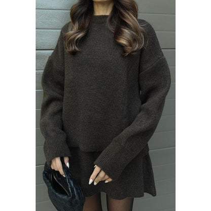 Zoe Knit Set – Oversized Sweater & Mini Skirt