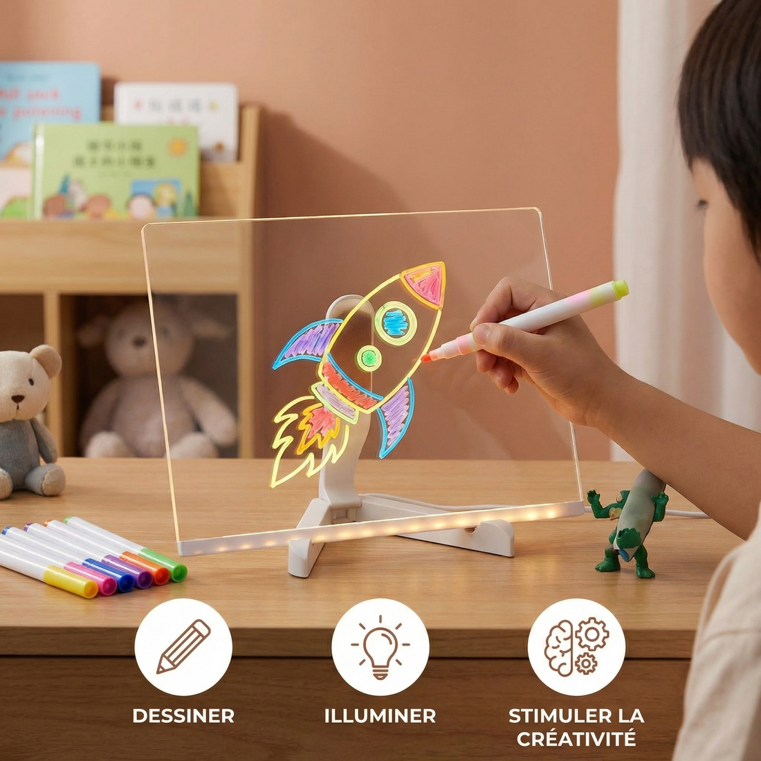 Tablette Lumineuse Créative™ – Dessinez, effacez et illuminez l’imagination